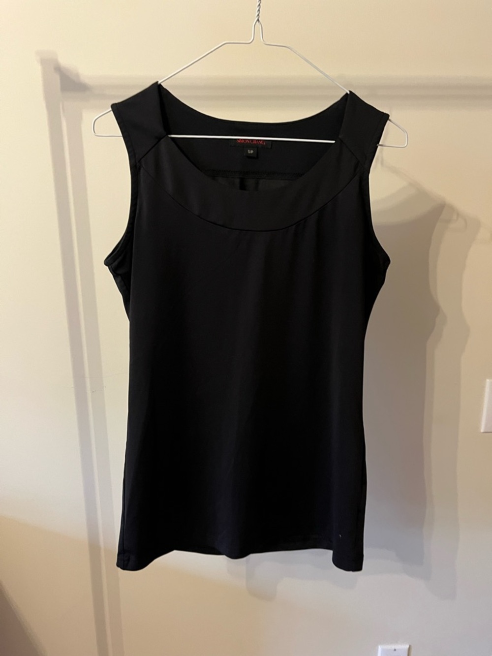 Simon Chang Black Scoop Neck Tank